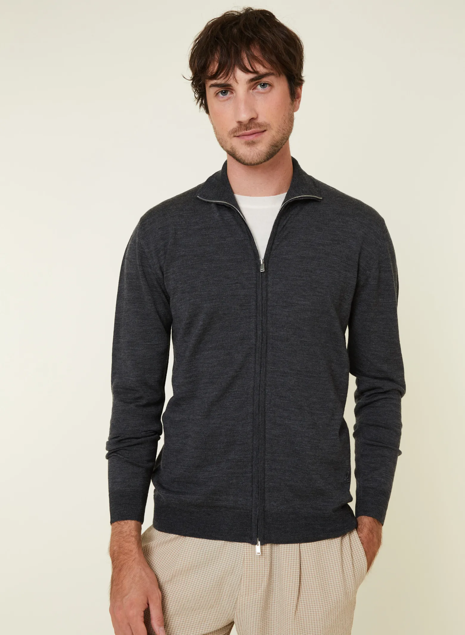Montagut Zipped vest with logo in merino wool - Estian