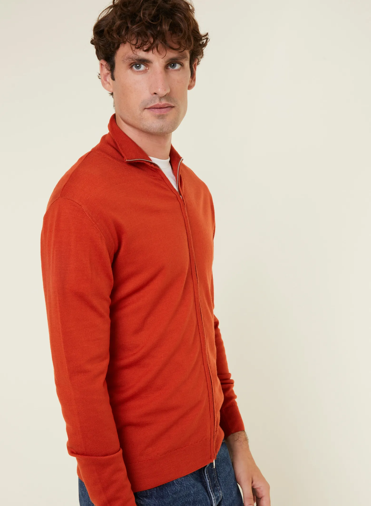 Montagut Zipped vest with logo in merino wool - Estian