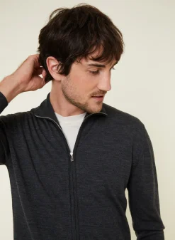 Montagut Zipped vest with logo in merino wool - Estian