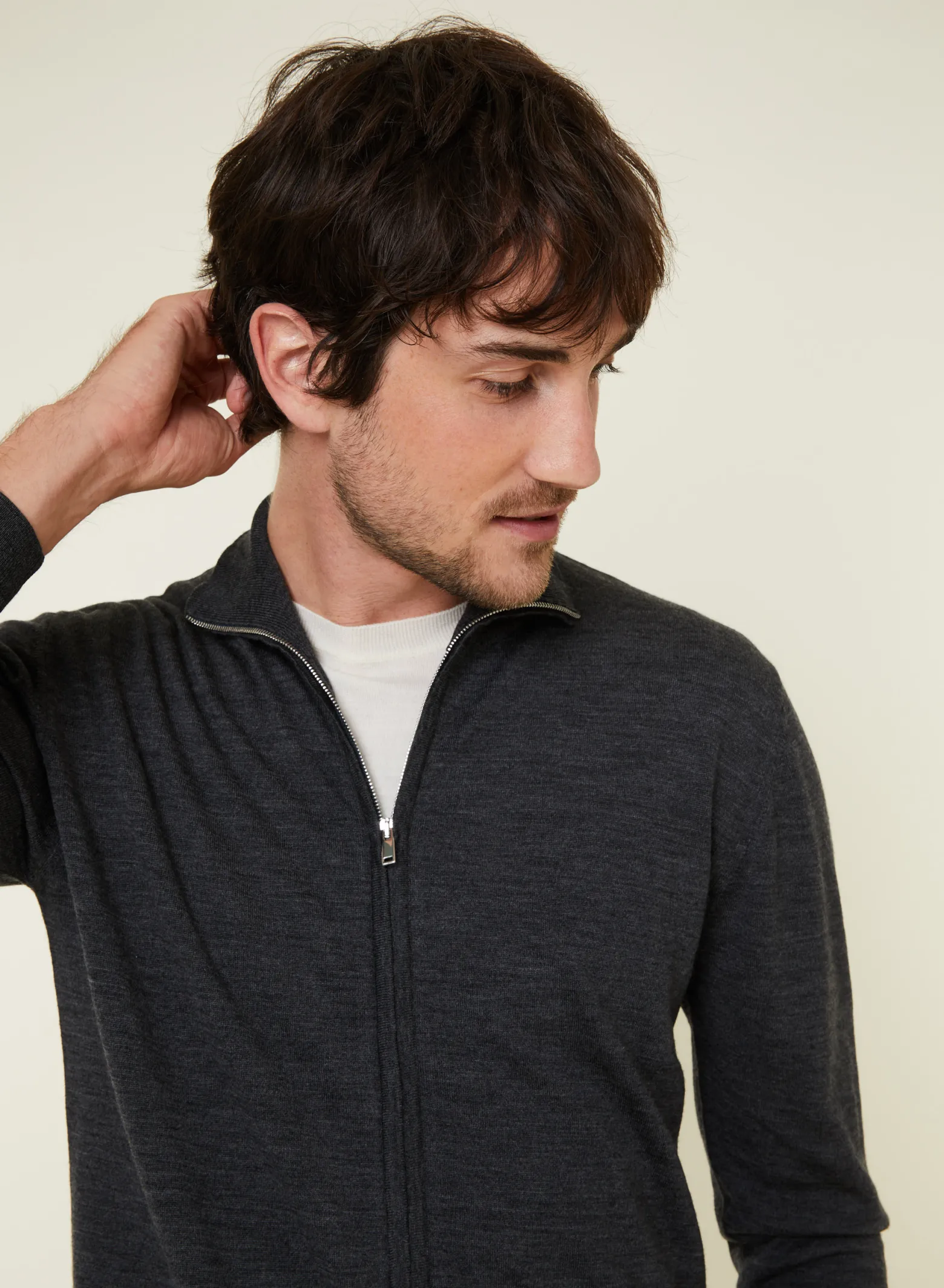 Montagut Zipped vest with logo in merino wool - Estian